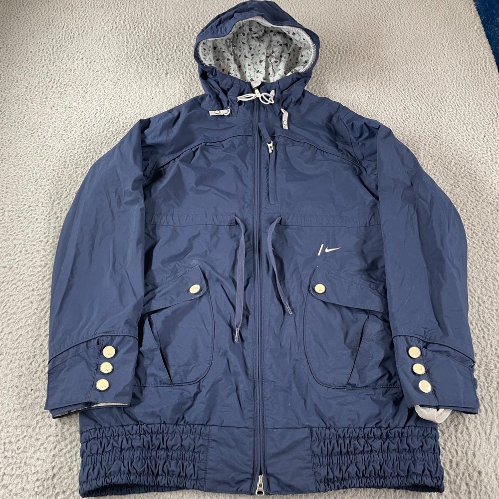 Nike‎ Snowboarding Recco Women's Jacket Snow Ski Size Large Navy Blue Full Zip